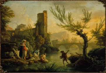 Landskap med tvättkvinnor, 1763 (olja på duk)