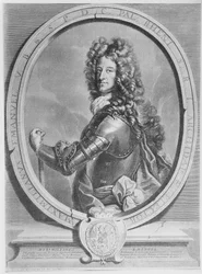 Maximilian II Emanuel, kurfurst av Bayern, graverad av Cornelis Vermeulen (gravyr)