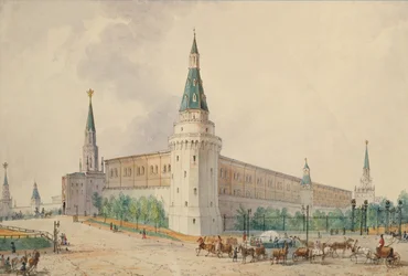 Uppståndelsestorget och Alexanderträdgården i Moskva