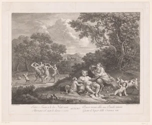 Landskap med Bacchus och dansande satyrer och maenader Höst Autotuno (titel på objekt)