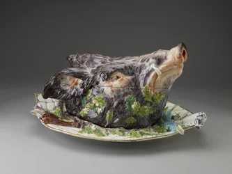 Boars Head Tureen, Chelsea Porcelain Factory, c. 1758 porslin