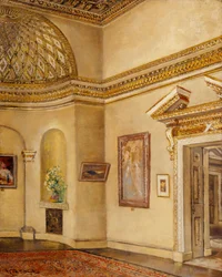 Nordöstra hörnet av galleriet, Chiswick House (olja på duk)