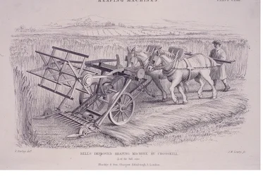 Bells förbättrade skördemaskin av Crosskill, c1840-talet.