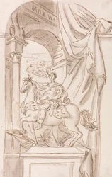 En studie av Agostino Cornacchinis staty av Karl den Store, Peterskyrkan, Rom