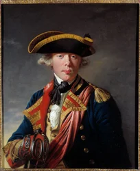 Porträtt av James Cook (1728 - 1779), brittisk navigatör runt 1766 - 1768. Målning av Joseph Wright från Derby (1734 - 1797). Kansas City Museum Of Art