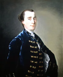 Porträtt av Sampson Copestake (d.1781) av Kirk Langley (olja på duk)