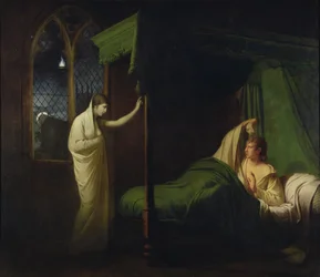 William och Margaret från "Reliques of Ancient English Poetry" av Thomas Percy (olja på duk)