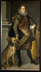 Ärkehertig Maximilian Ernst med en setter (målning på duk)