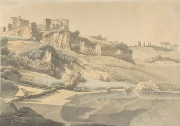 Genzano och Lake Nemi, tidigt 1800-tal.