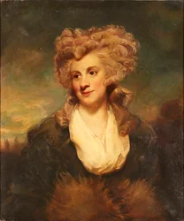 Halvlångt porträtt av Lady De Clifford (olja på duk)