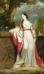 Elizabeth Gunning, hertiginna av Hamilton och hertiginna av Argyll, ca 1760 (olja på duk)