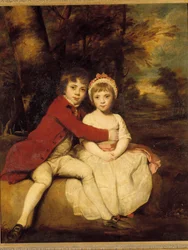 John Parker och hans syster Theresa En bror och syster barn som står kärleksfullt. Målning av Joshua Reynolds (1723-1792)