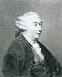 Porträtt av David Hume, graverad av William Henry Worthington