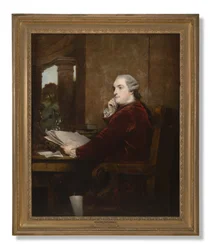 Porträtt av William Henry Cavendish Bentinck, 3:e hertig av Portland vid hans skrivbord, 1771
