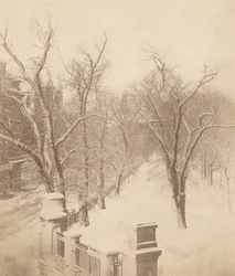 Boston Common Snow Scene,1850-talet (foto)