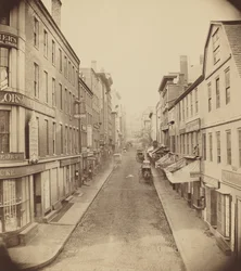 School Street, Boston, 1850-talet.