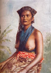 En kvinna från Fiji i inhemsk klädsel, 1902