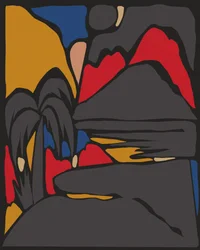 Abstrakt tropiskt landskap