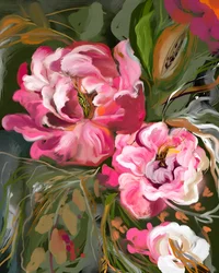 Frodiga rosa blommor