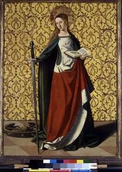 Altartavlans baksida: St. Katarina av Alexandria