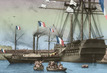 Napoleons kista anländer till Cherbourg