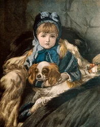Ung flicka och hennes hund