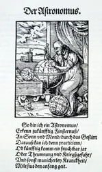 En astronom med en vers av Hans Sachs, pub. Frankfurt 1568