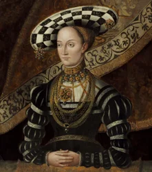 Tyska: Doppelbildnis Philipps des Großmütigen und seine Frau Christine, geborene Herzog von Sachsen Dubbelporträtt av Philipps des Großmütigen och hans hustru Christine