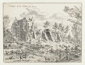 Slottet i Leuven, 1675 (penna och bläck på papper)