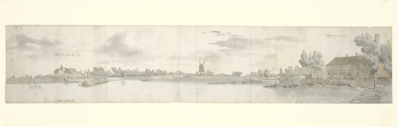 Panoramautsikt över Kasteel Ooij och Tollhouse, North Brabant