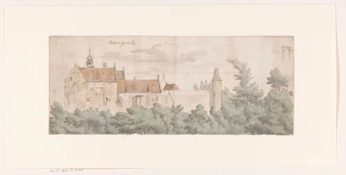 Utsikt över Ooij slott, norra Brabant