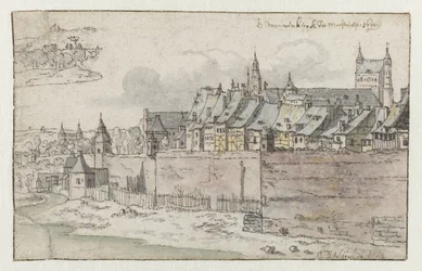 Utsikt över Maastrichts murar med Onze-Lieve-Vrouwekerk i bakgrunden
