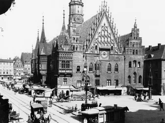 Rådhuset i Breslau (dagens Wrocław), Polen, cirka 1910