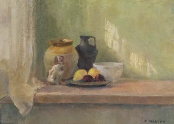 Stilleben med porslinshund