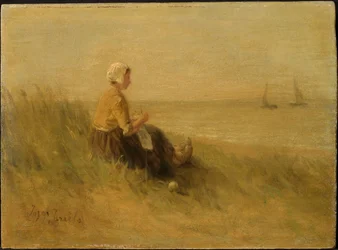 Kvinna på stranden