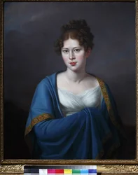 Comtesse Sofia Petrovna Lobanov Rostovsky - Porträtt av grevinnan Sofia Petrovna Lobanova-Rostovskaya (1798-1825), född Lopukhina - Jozef Oleszkiewicz (1777-1830). olja på duk