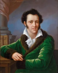 Porträtt av greve Fjodor Ivanovich Tolstoj 1782-1846, känd som amerikanen, 1812.
