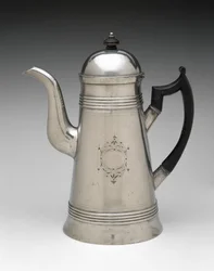 Kaffekanna, c. 1814-1825 (tenn, trä)