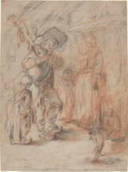 Studie för "The Kitchen With Peasants"