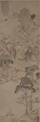 Landskap i stil med Wen Zhengming