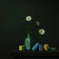 Daisy-vas med geometriska block