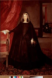 Porträtt av Marguerite Therese (Marguerite-Therese) av Österrike (1651-1673) Målning av Juan Bautista Martinez del Mazo (? -1667) 1600-talet Madrid Prado Museum