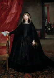 Spanska:  La emperatriz Margarita de Austria Kejsarinnan Doña Margarita de Austria i sorgdräkt