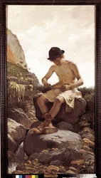Ung herde. (Målning, 1900-talet)