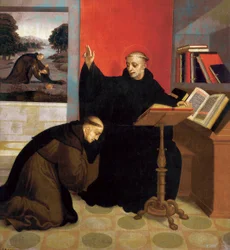 Saint Benedict of Nursia välsignar Saint Maurice