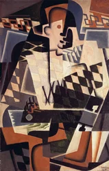 Harlekin med en guitar, 1917 swed