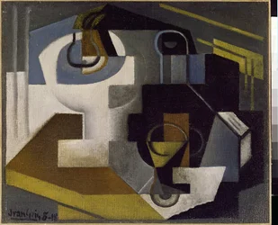 Stilleben med en fruktskål - Målning av Juan Gris (1887-1927)