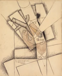 The Smoker, 1913 (kol, krita och tvätt på papper)