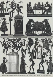 Blad 11 med figurer för kinesiska skuggdockor, 1859