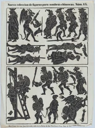 Blad 14 med figurer för kinesiska skuggdockor, 1859